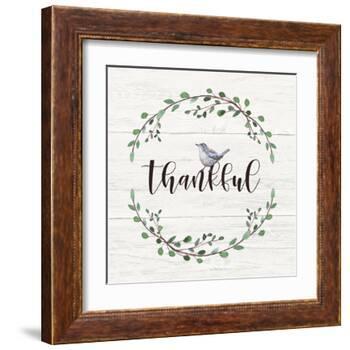 Thankful Sign-Elizabeth Tyndall-Framed Art Print