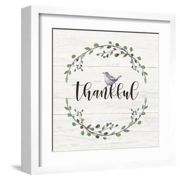 Thankful Sign-Elizabeth Tyndall-Framed Art Print