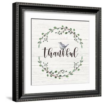 Thankful Sign-Elizabeth Tyndall-Framed Art Print