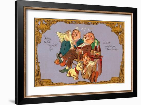 Thankful to Be a Bachelor-null-Framed Premium Giclee Print