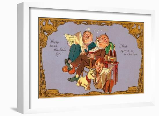 Thankful to Be a Bachelor-null-Framed Premium Giclee Print