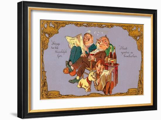 Thankful to Be a Bachelor-null-Framed Art Print