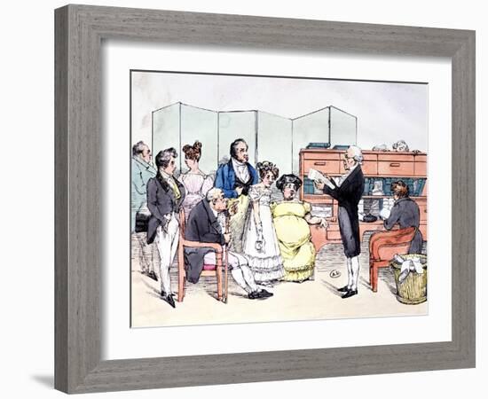 Thanks to the Dowry, Reading a Marriage Contract at the Lawyer Office, circa 1830-Frederic Bouchot-Framed Giclee Print