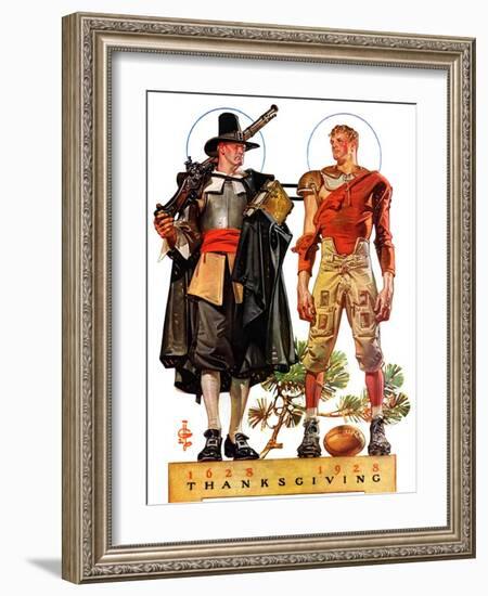 "Thanksgiving, 1628/1928,"November 24, 1928-Joseph Christian Leyendecker-Framed Giclee Print