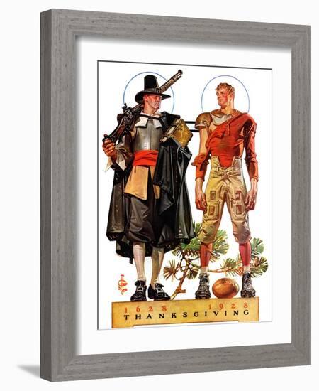 "Thanksgiving, 1628/1928,"November 24, 1928-Joseph Christian Leyendecker-Framed Giclee Print