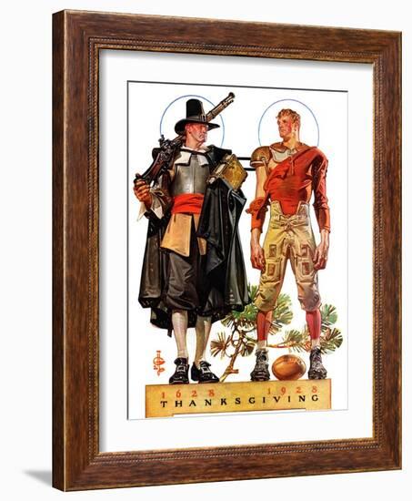 "Thanksgiving, 1628/1928,"November 24, 1928-Joseph Christian Leyendecker-Framed Giclee Print