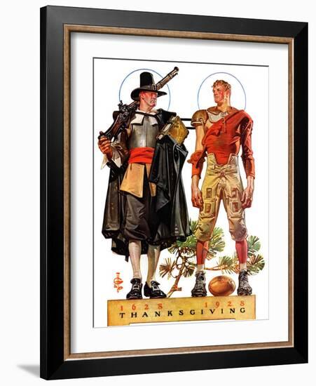 "Thanksgiving, 1628/1928,"November 24, 1928-Joseph Christian Leyendecker-Framed Giclee Print