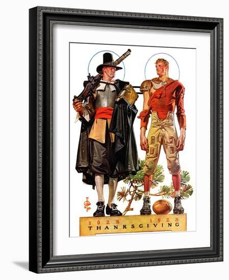 "Thanksgiving, 1628/1928,"November 24, 1928-Joseph Christian Leyendecker-Framed Giclee Print