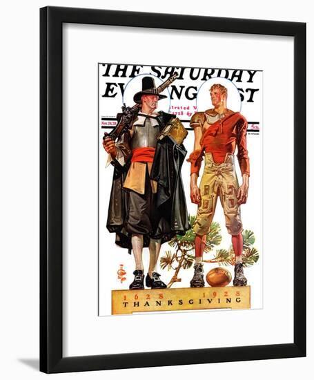 "Thanksgiving, 1628/1928," Saturday Evening Post Cover, November 24, 1928-Joseph Christian Leyendecker-Framed Giclee Print