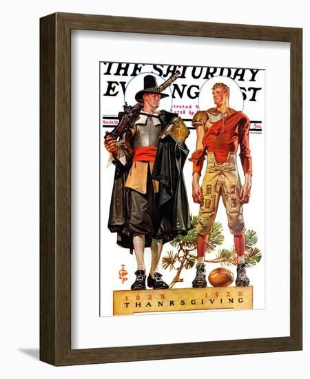 "Thanksgiving, 1628/1928," Saturday Evening Post Cover, November 24, 1928-Joseph Christian Leyendecker-Framed Giclee Print