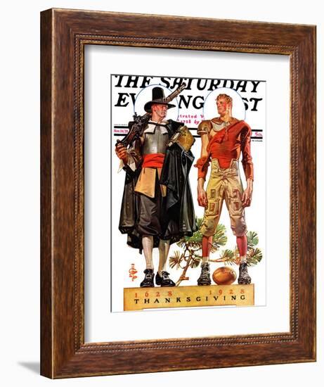 "Thanksgiving, 1628/1928," Saturday Evening Post Cover, November 24, 1928-Joseph Christian Leyendecker-Framed Giclee Print