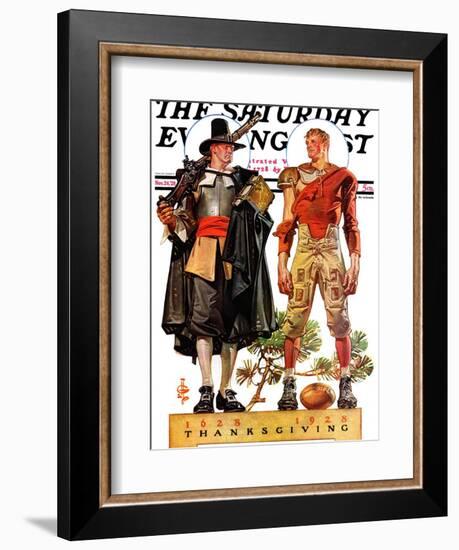 "Thanksgiving, 1628/1928," Saturday Evening Post Cover, November 24, 1928-Joseph Christian Leyendecker-Framed Giclee Print