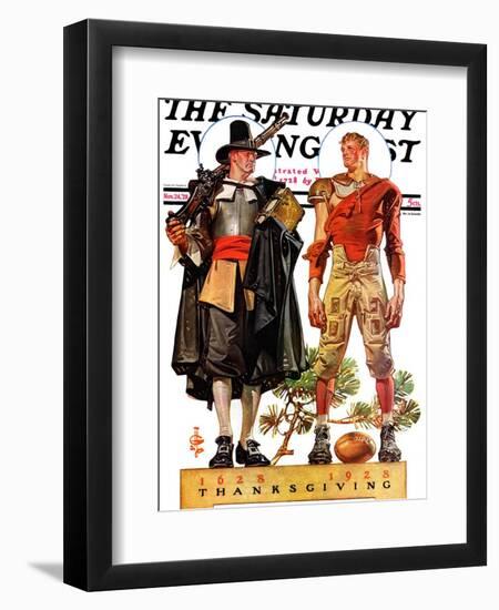 "Thanksgiving, 1628/1928," Saturday Evening Post Cover, November 24, 1928-Joseph Christian Leyendecker-Framed Giclee Print