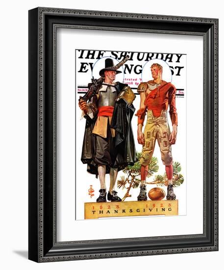 "Thanksgiving, 1628/1928," Saturday Evening Post Cover, November 24, 1928-Joseph Christian Leyendecker-Framed Giclee Print