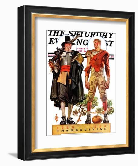 "Thanksgiving, 1628/1928," Saturday Evening Post Cover, November 24, 1928-Joseph Christian Leyendecker-Framed Giclee Print