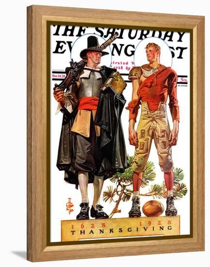 "Thanksgiving, 1628/1928," Saturday Evening Post Cover, November 24, 1928-Joseph Christian Leyendecker-Framed Premier Image Canvas