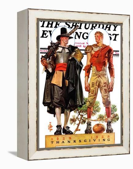 "Thanksgiving, 1628/1928," Saturday Evening Post Cover, November 24, 1928-Joseph Christian Leyendecker-Framed Premier Image Canvas