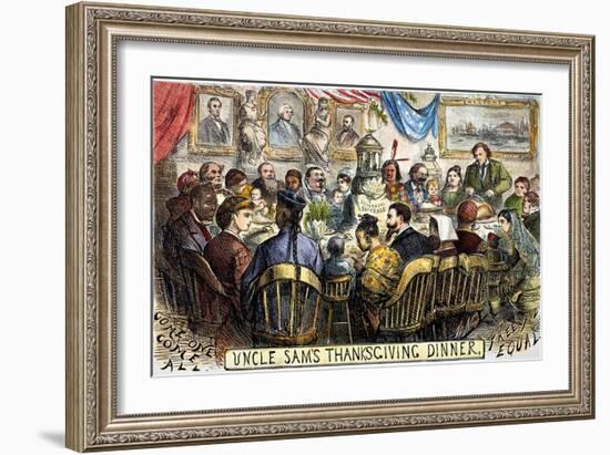 Thanksgiving Cartoon, 1869-Thomas Nast-Framed Giclee Print