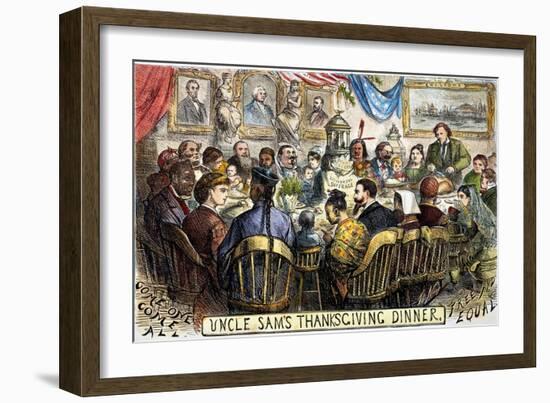 Thanksgiving Cartoon, 1869-Thomas Nast-Framed Giclee Print