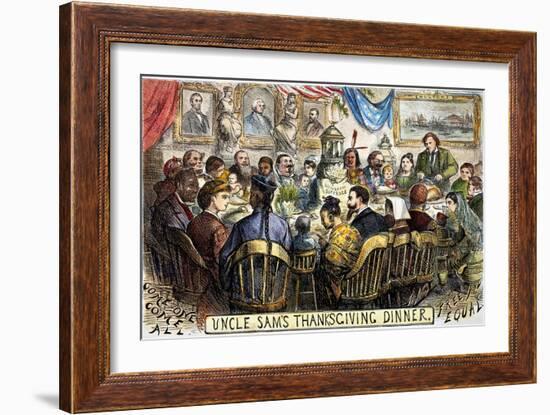 Thanksgiving Cartoon, 1869-Thomas Nast-Framed Giclee Print