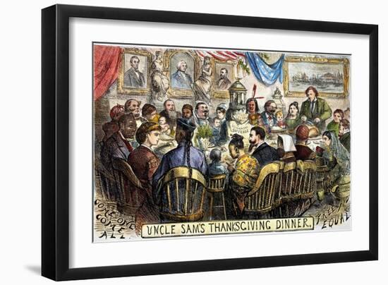 Thanksgiving Cartoon, 1869-Thomas Nast-Framed Giclee Print