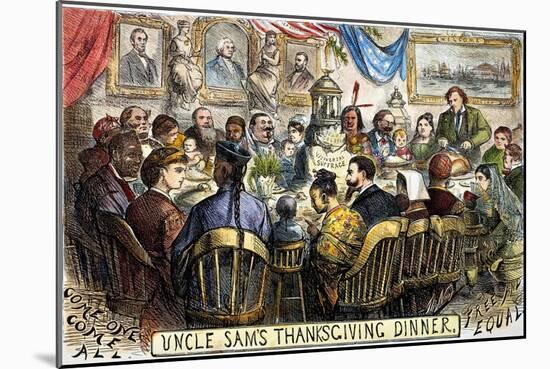 Thanksgiving Cartoon, 1869-Thomas Nast-Mounted Giclee Print