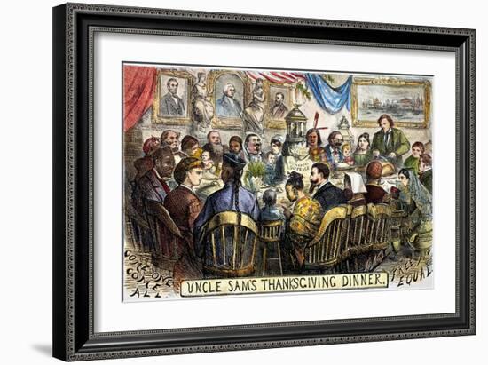 Thanksgiving Cartoon, 1869-Thomas Nast-Framed Giclee Print