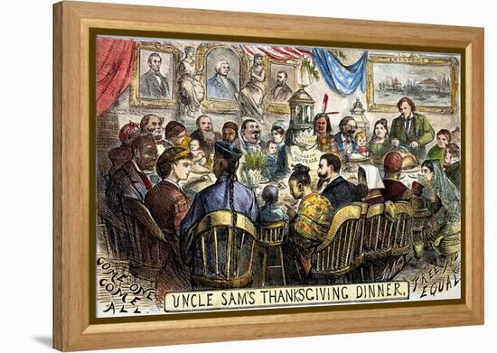 Thanksgiving Cartoon, 1869-Thomas Nast-Framed Premier Image Canvas