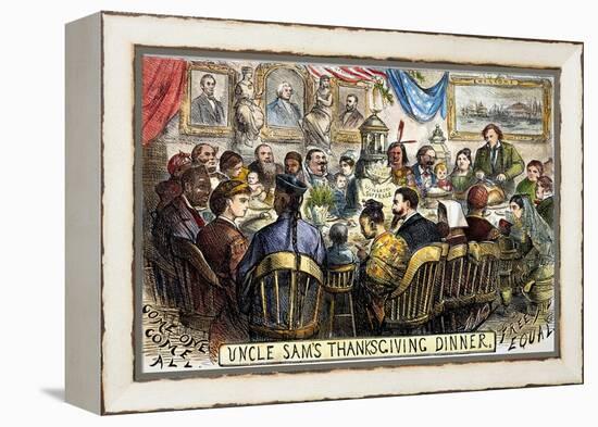 Thanksgiving Cartoon, 1869-Thomas Nast-Framed Premier Image Canvas