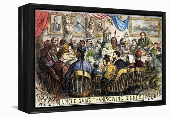 Thanksgiving Cartoon, 1869-Thomas Nast-Framed Premier Image Canvas