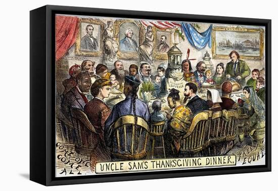 Thanksgiving Cartoon, 1869-Thomas Nast-Framed Premier Image Canvas