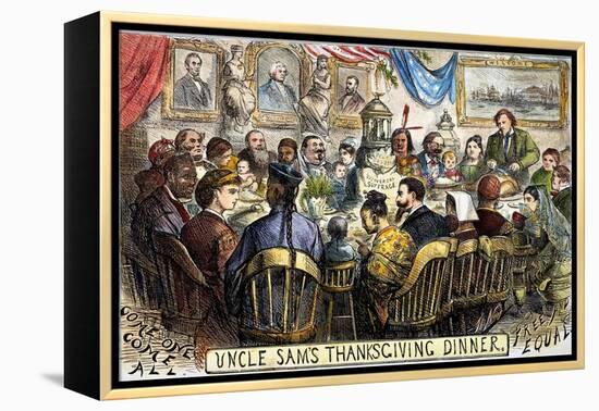 Thanksgiving Cartoon, 1869-Thomas Nast-Framed Premier Image Canvas