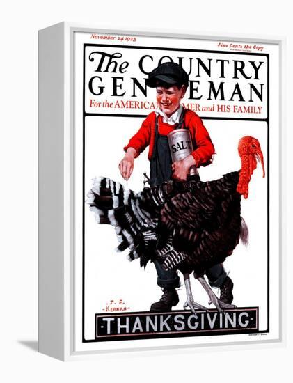 "Thanksgiving," Country Gentleman Cover, November 24, 1923-J.F. Kernan-Framed Premier Image Canvas