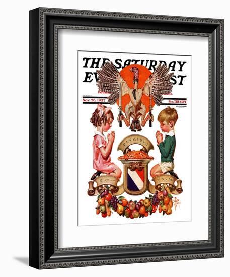 "Thanksgiving Crest," Saturday Evening Post Cover, November 26, 1932-Joseph Christian Leyendecker-Framed Giclee Print