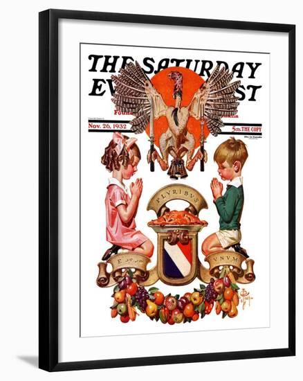 "Thanksgiving Crest," Saturday Evening Post Cover, November 26, 1932-Joseph Christian Leyendecker-Framed Giclee Print