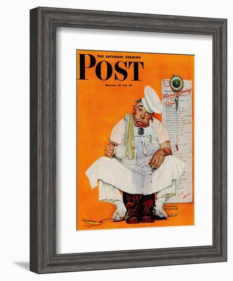 "Thanksgiving Day Blues" Saturday Evening Post Cover, November 28,1942-Norman Rockwell-Framed Giclee Print