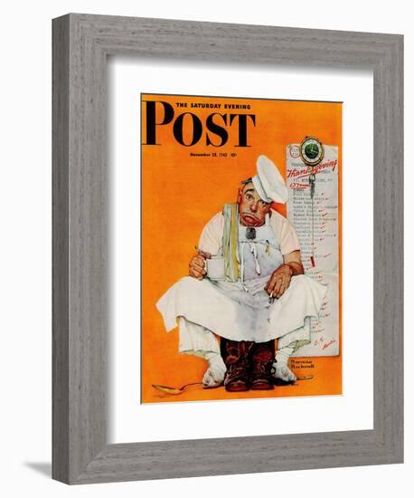 "Thanksgiving Day Blues" Saturday Evening Post Cover, November 28,1942-Norman Rockwell-Framed Giclee Print