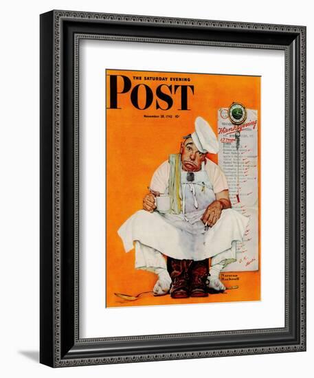 "Thanksgiving Day Blues" Saturday Evening Post Cover, November 28,1942-Norman Rockwell-Framed Giclee Print