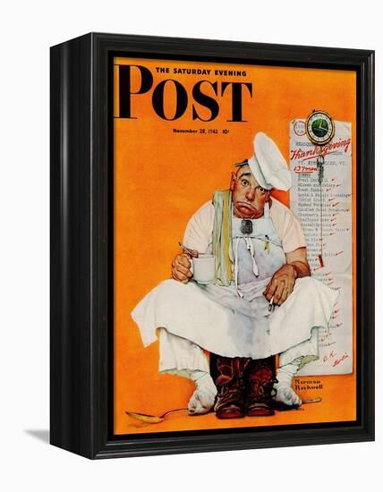 "Thanksgiving Day Blues" Saturday Evening Post Cover, November 28,1942-Norman Rockwell-Framed Premier Image Canvas