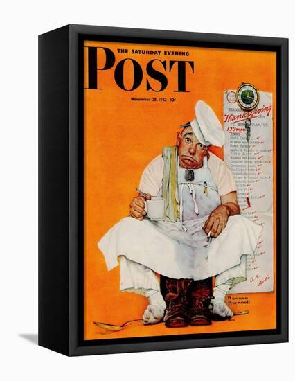 "Thanksgiving Day Blues" Saturday Evening Post Cover, November 28,1942-Norman Rockwell-Framed Premier Image Canvas