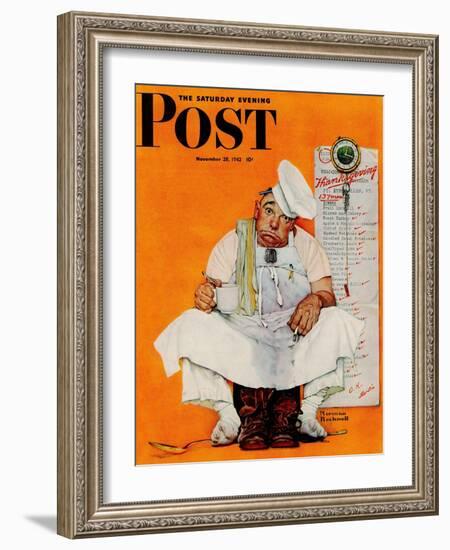 "Thanksgiving Day Blues" Saturday Evening Post Cover, November 28,1942-Norman Rockwell-Framed Giclee Print