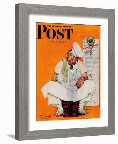 "Thanksgiving Day Blues" Saturday Evening Post Cover, November 28,1942-Norman Rockwell-Framed Giclee Print