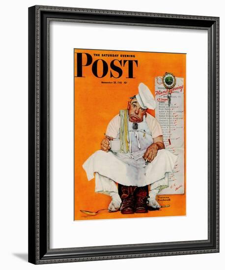 "Thanksgiving Day Blues" Saturday Evening Post Cover, November 28,1942-Norman Rockwell-Framed Giclee Print