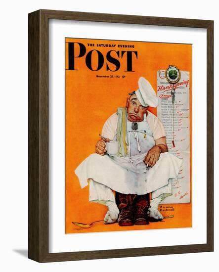 "Thanksgiving Day Blues" Saturday Evening Post Cover, November 28,1942-Norman Rockwell-Framed Giclee Print