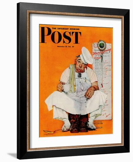 "Thanksgiving Day Blues" Saturday Evening Post Cover, November 28,1942-Norman Rockwell-Framed Giclee Print