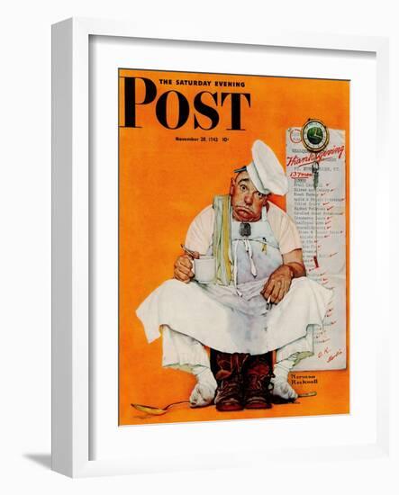 "Thanksgiving Day Blues" Saturday Evening Post Cover, November 28,1942-Norman Rockwell-Framed Giclee Print