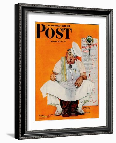 "Thanksgiving Day Blues" Saturday Evening Post Cover, November 28,1942-Norman Rockwell-Framed Giclee Print