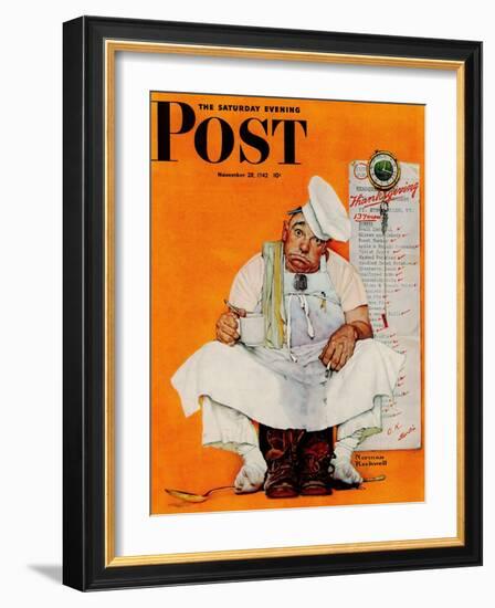 "Thanksgiving Day Blues" Saturday Evening Post Cover, November 28,1942-Norman Rockwell-Framed Giclee Print