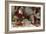 Thanksgiving Day - Pilgrim Dinner Scene-Lantern Press-Framed Art Print