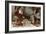 Thanksgiving Day - Pilgrim Dinner Scene-Lantern Press-Framed Art Print